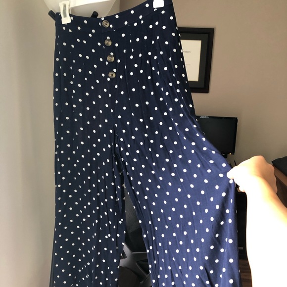 high waisted polka dot pants